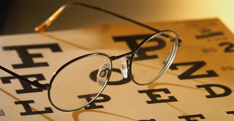 Glasses on Eye Chart