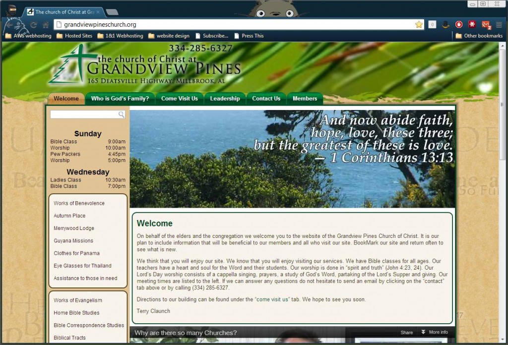 Grandview Pines church of Christ website